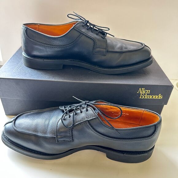 Allen Edmonds Dress Shoes Men's Stockbridge Black Leather Split Toe Size 9 - Picture 1 of 13